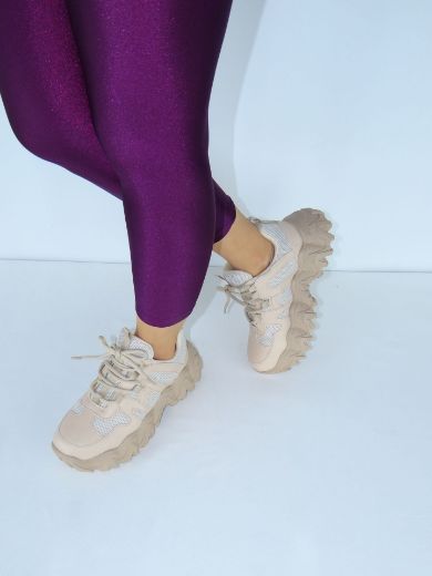 996 Zik Zak Taban Günlük Kadın Spor Ayakkabı  NUDE resmi