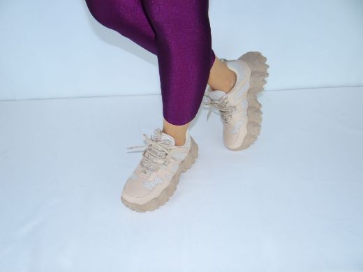 996 Zik Zak Taban Günlük Kadın Spor Ayakkabı  NUDE resmi