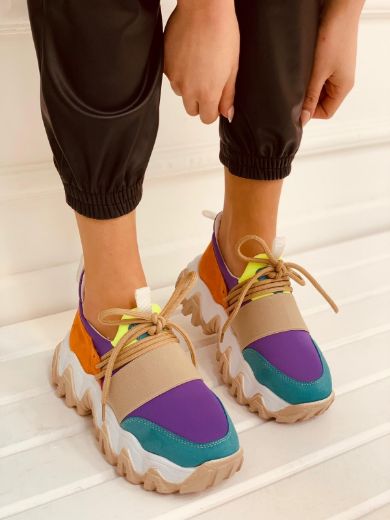 409 Mix Color 6Cm Kalın Taban Kadın Sneakers Günlü  MİX COLOR resmi