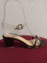 3301 Şeffaf Detay Alçak Topuklu Kadın Ayakkabı  Siyah Deri