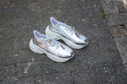 422 Kalın Benekli Taban Günlük Kadın Spor Ayakkabı  Gümüş resmi