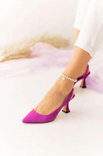 020 Zara Ince Topuk Günlük Rahat Kadın Ayakkabı  Mor resmi