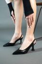 020 Zara Ince Topuk Günlük Rahat Kadın Ayakkabı  Siyah Deri