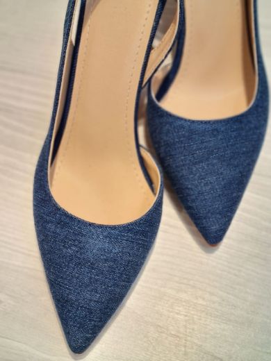 020 Zara Ince Topuk Günlük Rahat Kadın Ayakkabı  KOT MAVİ resmi