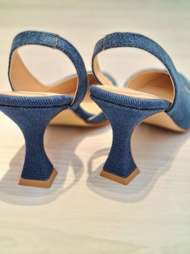 020 Zara Ince Topuk Günlük Rahat Kadın Ayakkabı  KOT MAVİ resmi