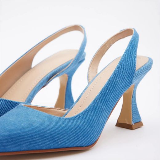 020 Zara Ince Topuk Günlük Rahat Kadın Ayakkabı  KOT BUZ MAVİ resmi