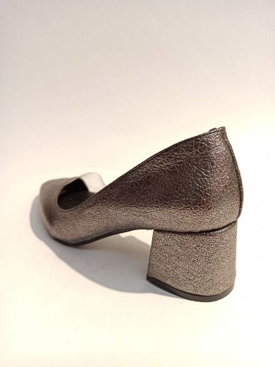 354 Şeffaf Yan Detay Kalın Topuk Kadın Ayakkabı  Platin  resmi