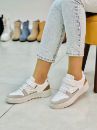 1007 Bağcık Cırt Detay Kadın Spor Sneaker Ayakkabı  TABA