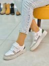 1007 Bağcık Cırt Detay Kadın Spor Sneaker Ayakkabı  YEŞİL