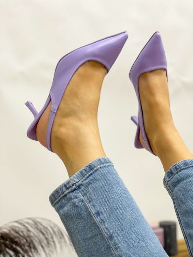 992 Minik Topuk Günlük Kadın Rahat Ayakkabı  LİLA DERİ resmi