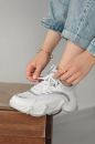 136-Z Kıvrımlı Taban Günlük Kadın Spor Ayakkabı  BEYAZ DERİ