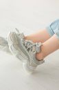 136-Z Kıvrımlı Taban Günlük Kadın Spor Ayakkabı  GRİ SÜET
