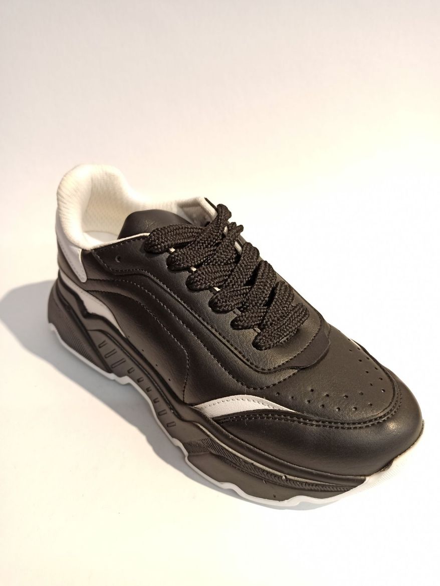 235-Z D&G Model Kalın Taban Günlük Spor Ayakkabı  Siyah Deri resmi