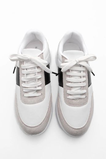 239 Sneaker 5 Cm Kalın Taban Kadın Spor Ayakkabı   GRİ-SİYAH resmi