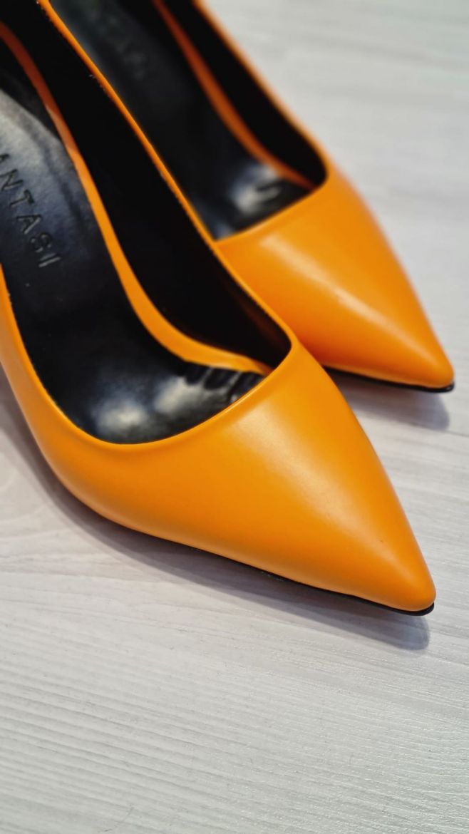 435 Kadın Stiletto 8 Cm Ince Topuk Rahat Kalıp   Orange resmi