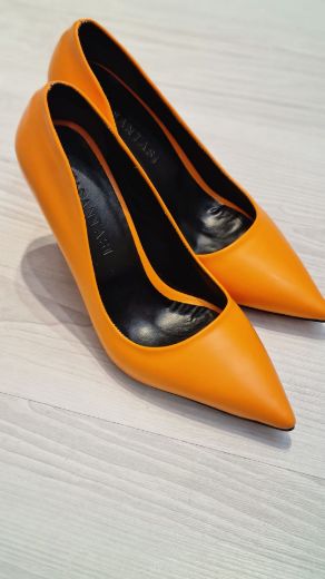 435 Kadın Stiletto 8 Cm Ince Topuk Rahat Kalıp   Orange resmi