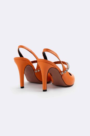 436 Arka Açık Bilek Kısım Suyolu Kadın Stiletto  Orange resmi