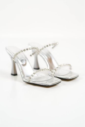 271 Su Yolu Gündüz Gece Kadın Terlik Ayakkabı   Gümüş resmi