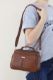 C068 Kadın Çanta Günlük Omuz Çanta Çapraz Elçanta   KAHVERENGİ DERİ resmi