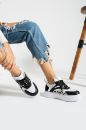 593 Spor Tabanlı Sneaker Rahat Kadın  Ayakkabı  SİYAH BEYAZ ZEBRALI