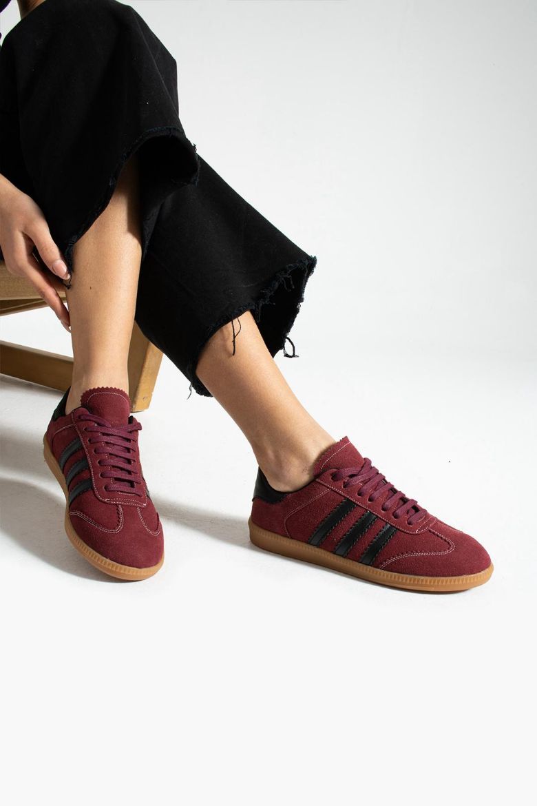 273 Adidas Modeli Günlük Kadın Sneaker Ayakkabı  Bordo resmi