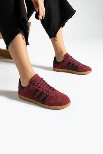 273 Adidas Modeli Günlük Kadın Sneaker Ayakkabı  Bordo resmi